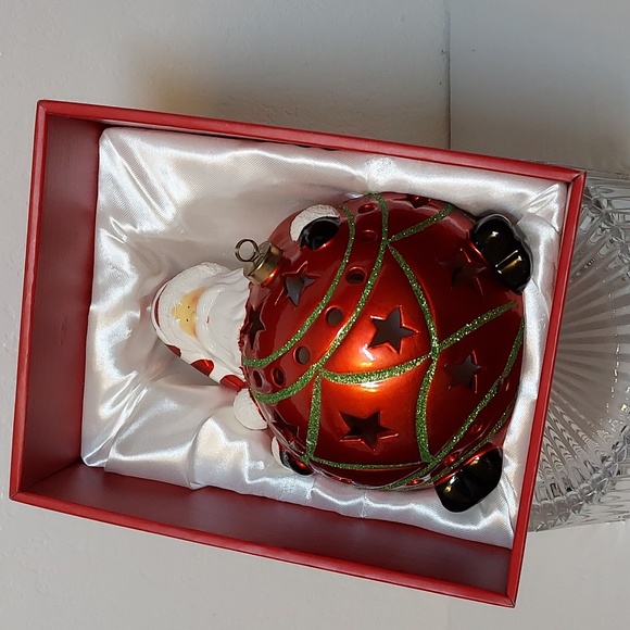 Christmas QVC Home Reflections Ceramic Santa Luminary Flameless LED Ornament - Picture 10 of 10